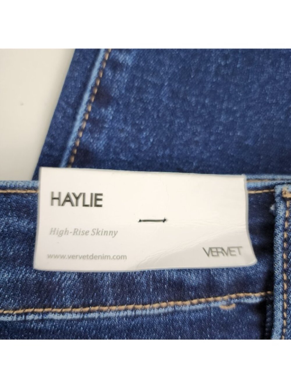 Vervet Jeans Womens 22 Blue Vervet Haylie Hgh Rise Skinny Denim (42x29) NWT - Picture 10 of 11